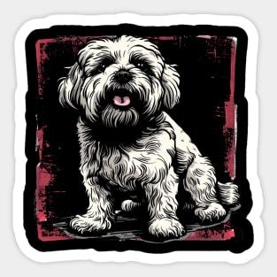 Retro Art Maltipoo Dog Lover Sticker